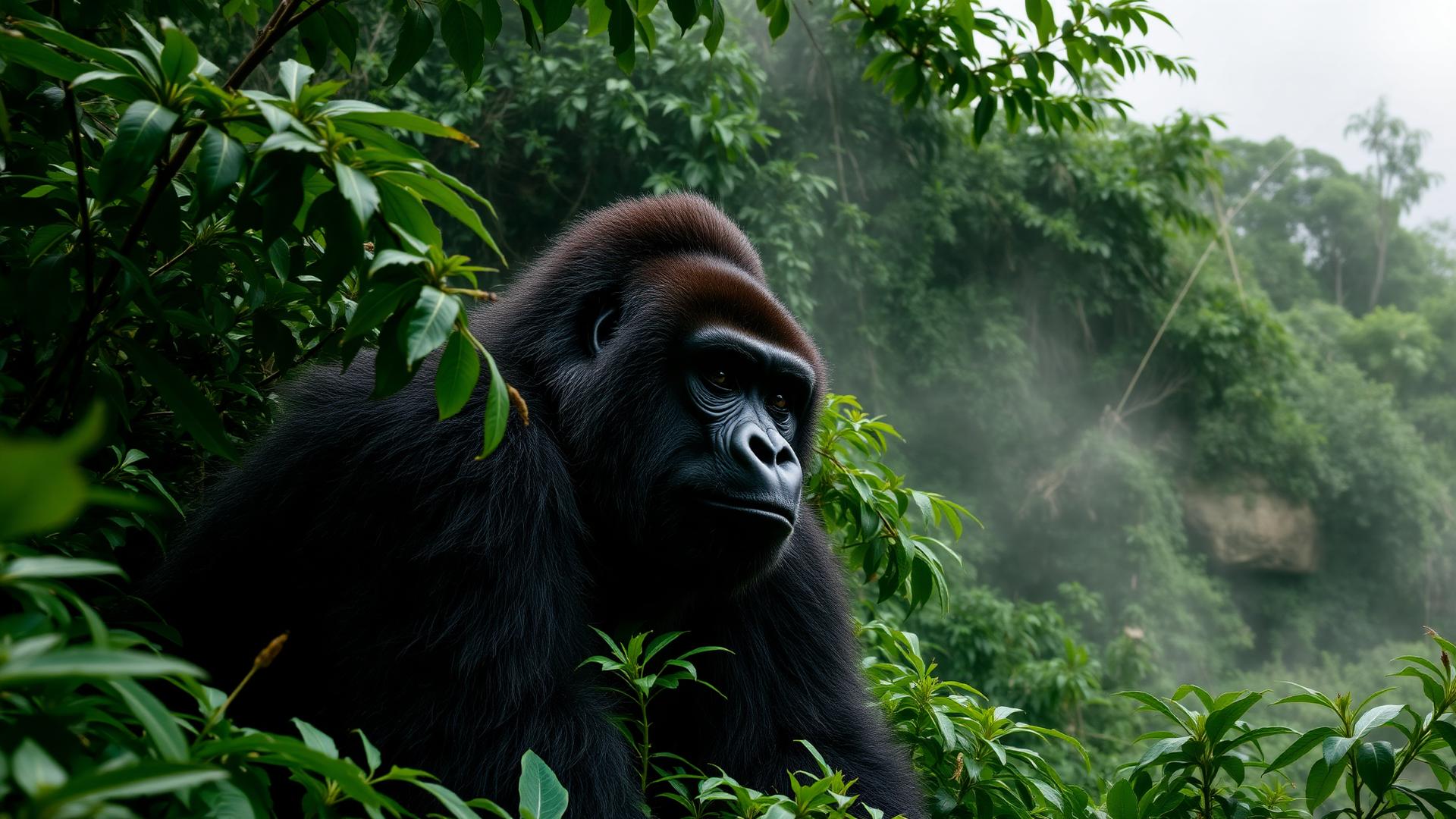 Mountain gorilla in Volcanoes National Park, Rwanda